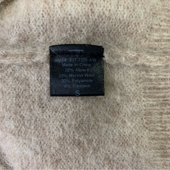 Jenni Kayne Oatmeal Crew Neck Pullover Alpaca Wool Blend Boucle Sweater S - Picture 10 of 10